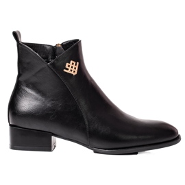 W. Potocki Bota de mulher Potocki com salto plano preto