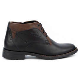 Polbut Botas de inverno masculinas de couro J43S pretas preto