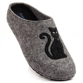 Chinelos de feltro Panto Fino com gato W KK267047 INT1799 cinza