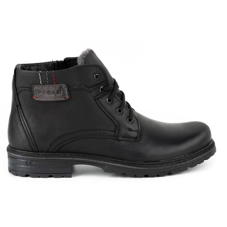 Polbut Botas de inverno em pele de homem J35S preto com cinza Polbut Botas de inverno em pele de homem J35S preto com cinza