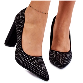 Sapatos de camurça com tachas decorativas pretas preto Sapatos de camurça com tachas decorativas pretas preto