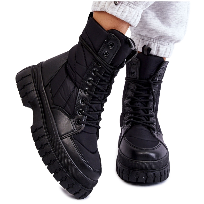 PA1 Botas femininas com amarração preta Ariadna preto PA1 Botas femininas com amarração preta Ariadna preto
