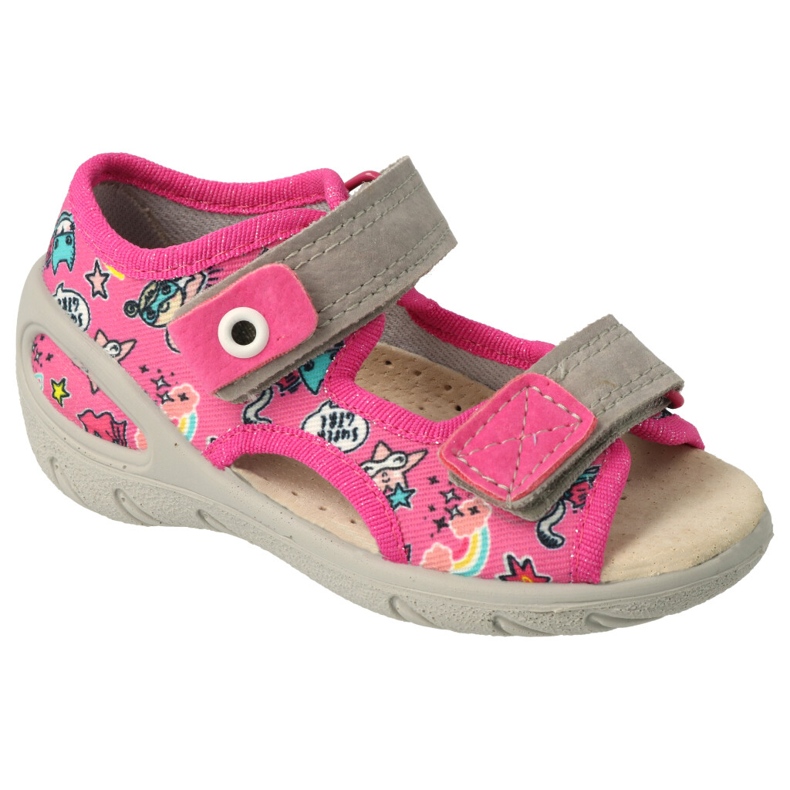 Befado sapatos infantis pu 065X171 rosa cinza