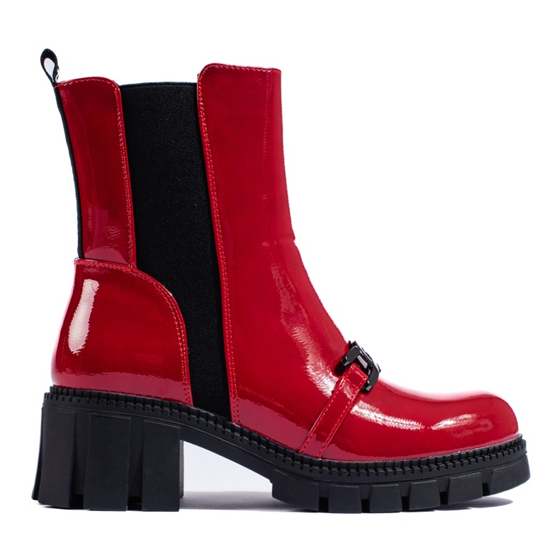 W. Potocki Botas de mulher Jodhpur lacadas vermelho Potocki W. Potocki Botas de mulher Jodhpur lacadas vermelho Potocki