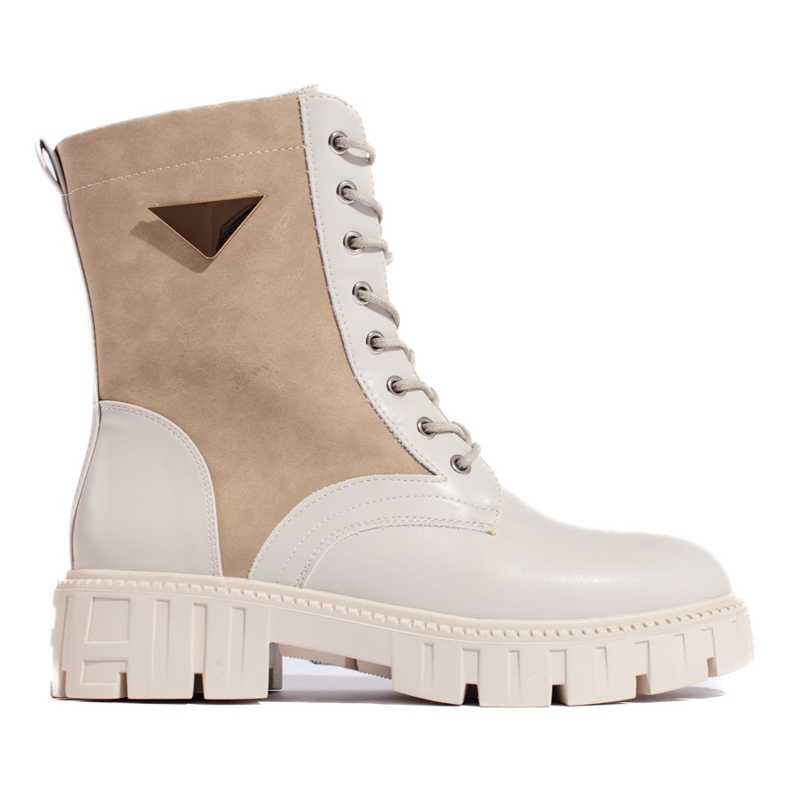 Botas trabalhadoras bege de mulher