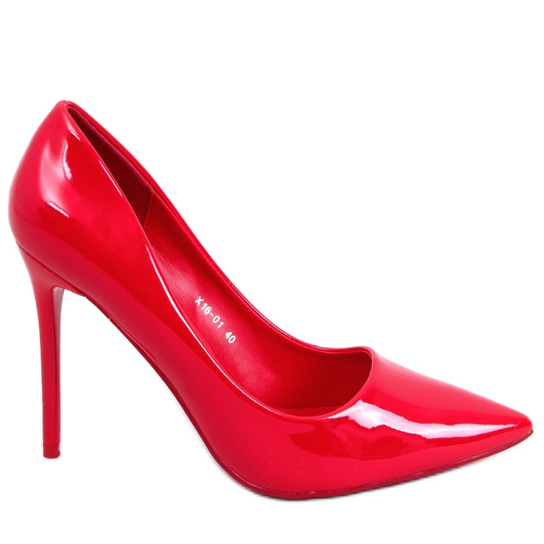 PA1 Saltos altos de mulher lacado Rutina Vermelho