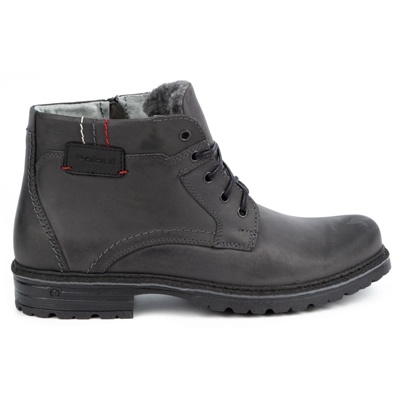 Polbut Botas de inverno em pele de homem J35S cinza