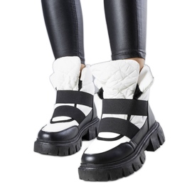 Botas de neve sem cadarço com isolamento branco, Francisco Botas de neve sem cadarço com isolamento branco, Francisco