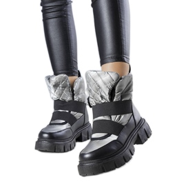 Botas de neve com isopor cinza, Francisco. preto