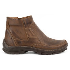 Olivier Botas de inverno de homem em pele 354MP castanho escuro marrom