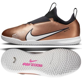 Chuteira Nike Zoom Mercurial Vapor 15 Academy Qatar Ic Jr DR6049 810 marrom dourado