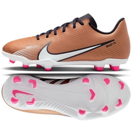 Chuteira Nike Mercurial Vapor 15 Club Qatar FG/MG Jr DR6048 810 castanho dourado