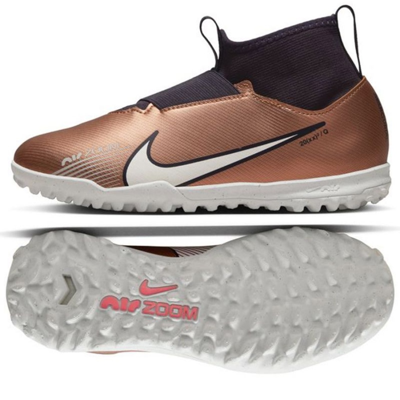 Chuteira Nike Zoom Mercurial Superfly 9 Academy Qatar Tf Jr DR6053 810 ouro, bronze dourado Chuteira Nike Zoom Mercurial Superfly 9 Academy Qatar Tf Jr DR6053 810 ouro, bronze dourado
