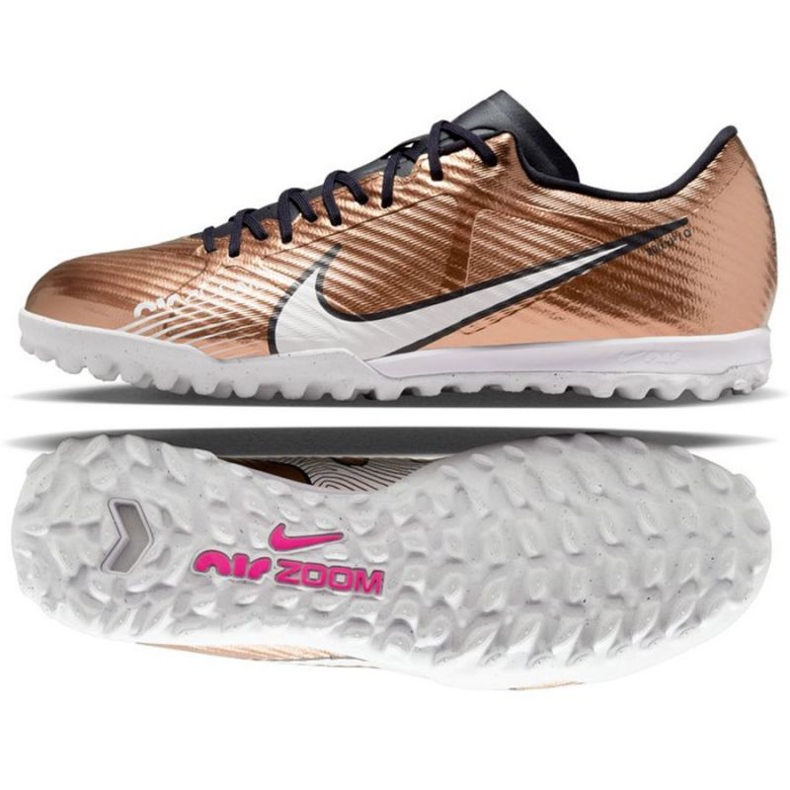 Chuteira Nike Zoom Mercurial Vapor 15 Academy Qatar Tf M DR5949 810 ouro-bronze dourado Chuteira Nike Zoom Mercurial Vapor 15 Academy Qatar Tf M DR5949 810 ouro-bronze dourado