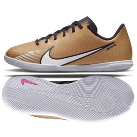 Chuteira Nike Mercurial Vapor 15 Club Qatar Ic Jr DR6051 810 marrom dourado dourado Chuteira Nike Mercurial Vapor 15 Club Qatar Ic Jr DR6051 810 marrom dourado dourado