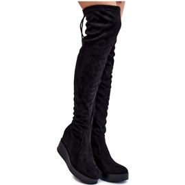 BM Botas femininas cano alto preto Elori