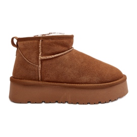 Botas de camurça para neve da moda Camel Nucca marrom