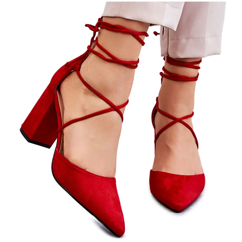 PA1 Sapatos clássicos de camurça amarrados vermelho Lucira