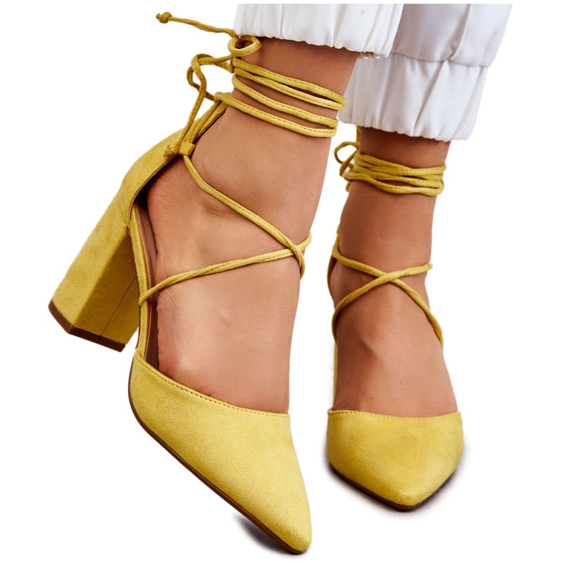 PA1 Sapatos clássicos de camurça com cadarço Amarelo Lucira