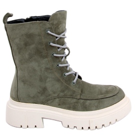 Bota Roisin Green de camurça com cadarço verde