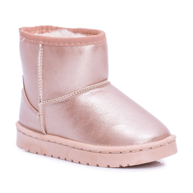 FRROCK Botas de neve quentes para crianças com champanhe Scooby rosa dourado