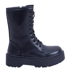 BM Botas com cadarço em uma sola alta Rage Black preto