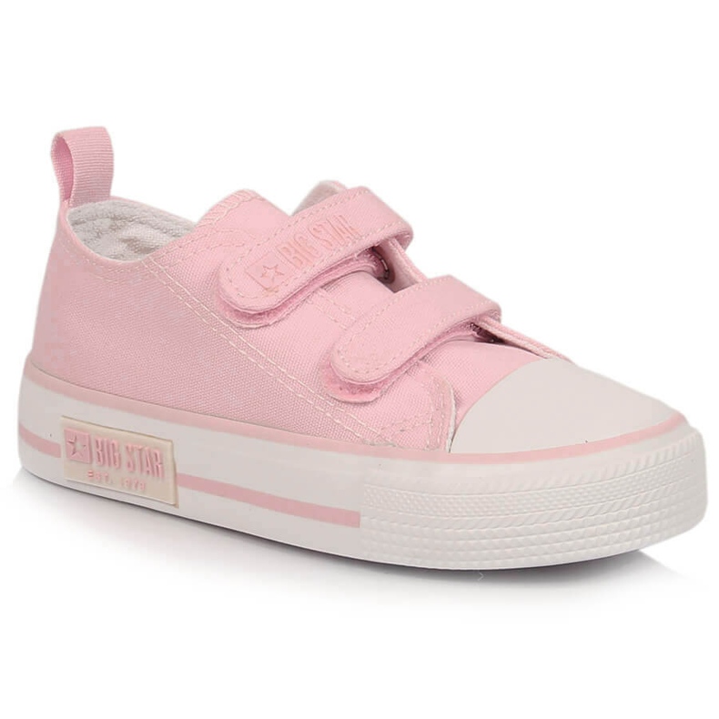 Tênis feminino com velcro rosa pó Big Star KK374083 Tênis feminino com velcro rosa pó Big Star KK374083