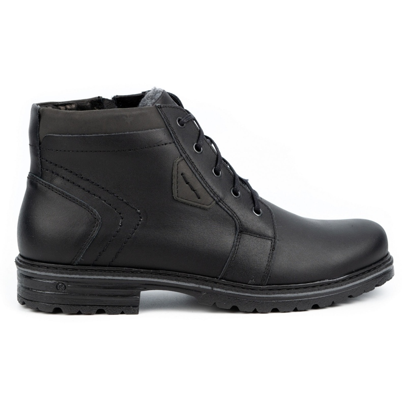 Polbut Botas de inverno em pele de homem J34S Preto com cinza Polbut Botas de inverno em pele de homem J34S Preto com cinza
