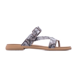 Sandália Crocs Tulum Toe Post W 206108-15W bege castanho