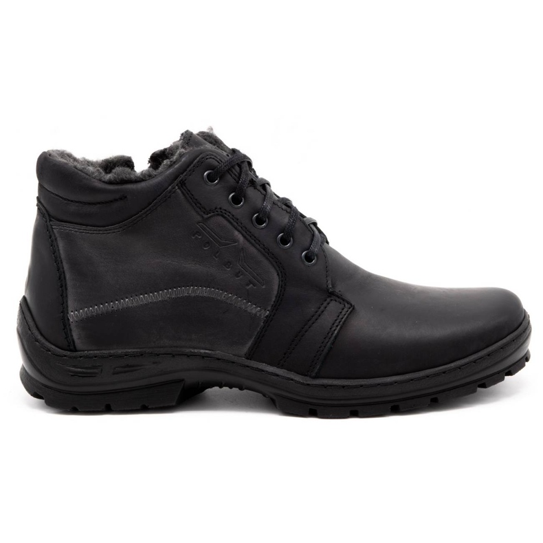 Polbut Botas de inverno masculinas pretas K9 preto