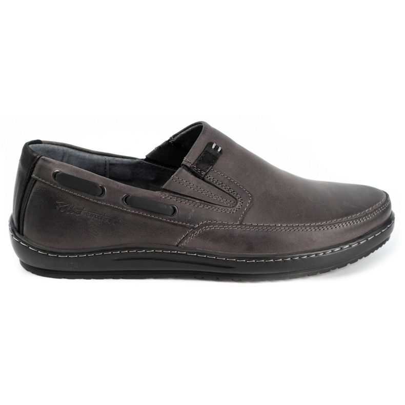 Polbut Sapatos mocassins de homem em pele J68/2 cinza