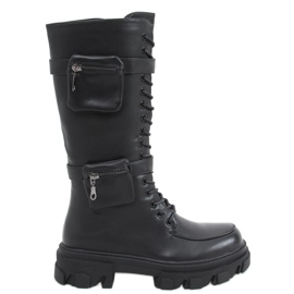 Botas Asot Black com bolsos preto