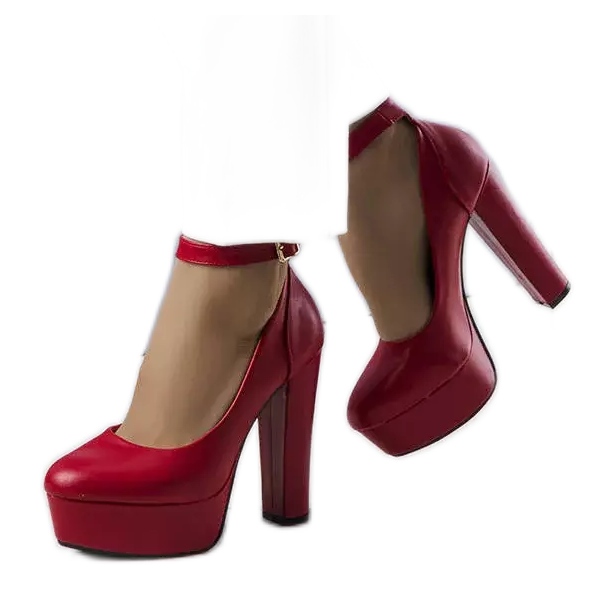 PA1 Sapatos de salto alto vermelhos da Adela