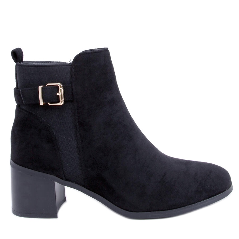 Bota de salto alto, Cyndi Black Suede. preto