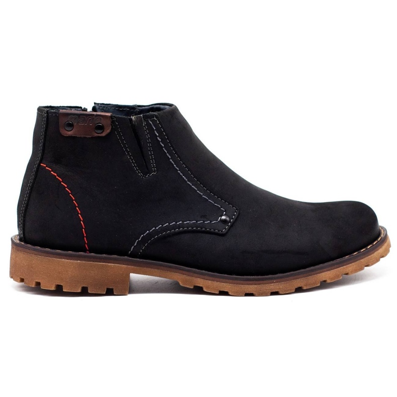 Olivier Botas masculinas 815 sapatos de couro preto