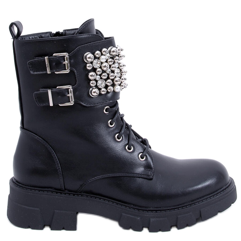 PA1 Vance Bota preta com detalhe de brilho preto