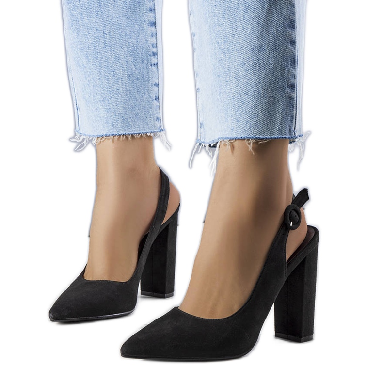 PA1 Sapatos de salto abertos pretos Jaylee