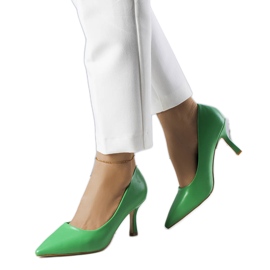 BM Sapatos de salto baixo verdes da Jayda