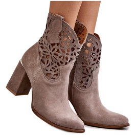 Lewski Shoes Botins de camurça Openwork Leewski Shoes 3264 Castanho claro marrom