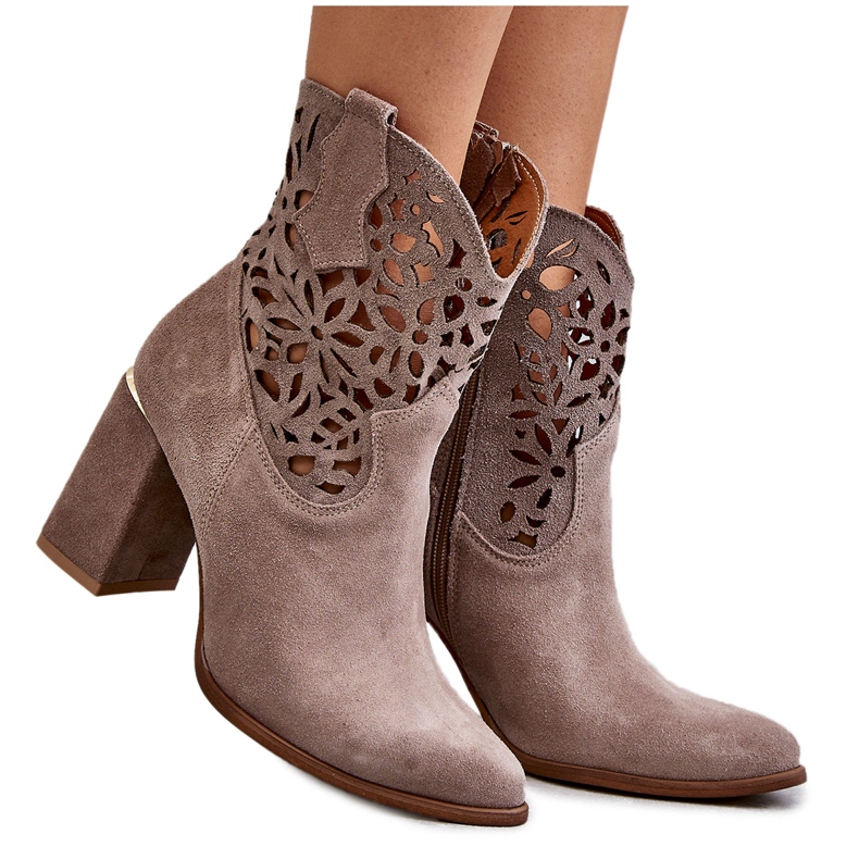 Lewski Shoes Botins de camurça Openwork Leewski Shoes 3264 Castanho claro