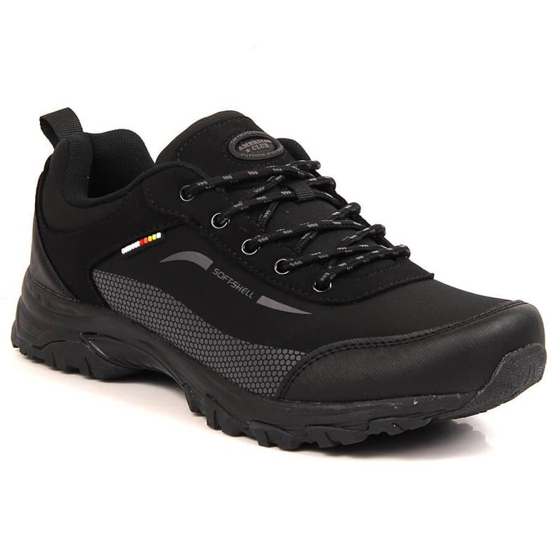 Botas de trekking de homem American Club softshell pretas impermeáveis preto