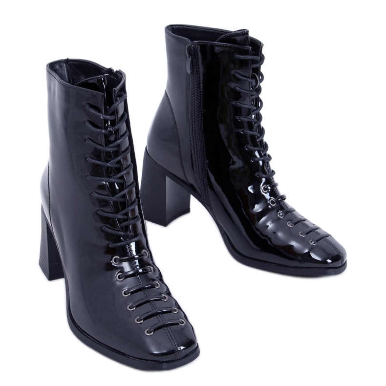 BM Botins de salto alto, lacado Aubrey Black preto