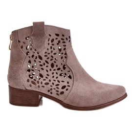 Lewski Shoes Botas Femininas Openwork Sapatos Leski 2909 Castanho Claro bege Lewski Shoes Botas Femininas Openwork Sapatos Leski 2909 Castanho Claro bege