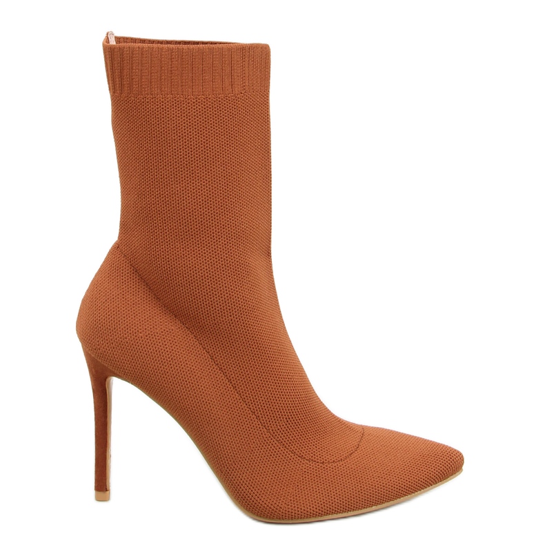 BM Botins de salto alto com parte superior elástica Moira Camel castanho