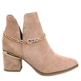 BM Bota salto primavera Virginia Khaki bege BM Bota salto primavera Virginia Khaki bege