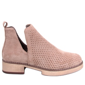 BM Botas de mola abertas Neve Khaki bege cáqui