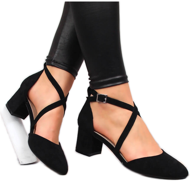 Sandálias de tiras pretas de mulher Sergio Leone preto