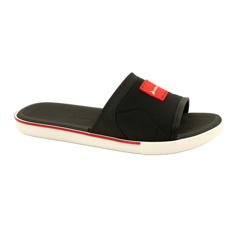 Rider Slippers Slip Spin Spin Slide do homem AD 11795 AG359 Black/Red preto
