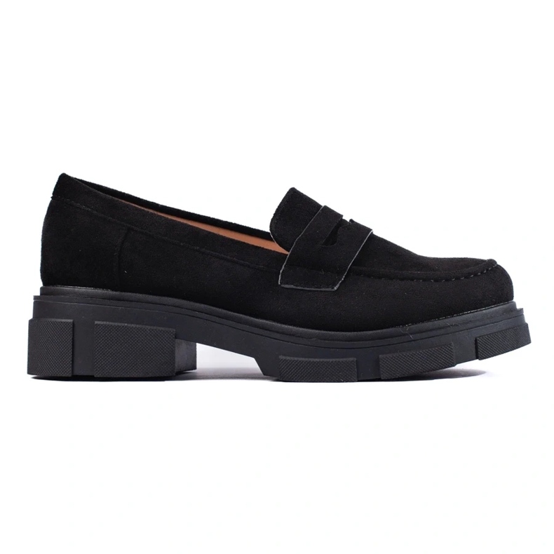 Sapatos femininos de camurça preta preto