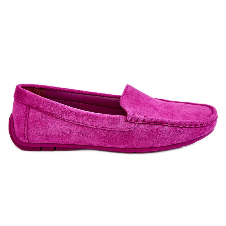 PE1 Mocassim Feminino de Camurça Roxo Morreno tolet rosa